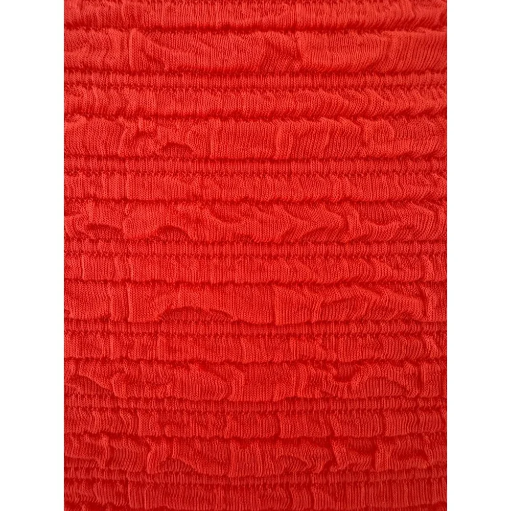 Sandra Darren Orange Coral Beaded Cutout Neckline‎ Fit & Flare Dress Size 14 - Picture 5 of 10